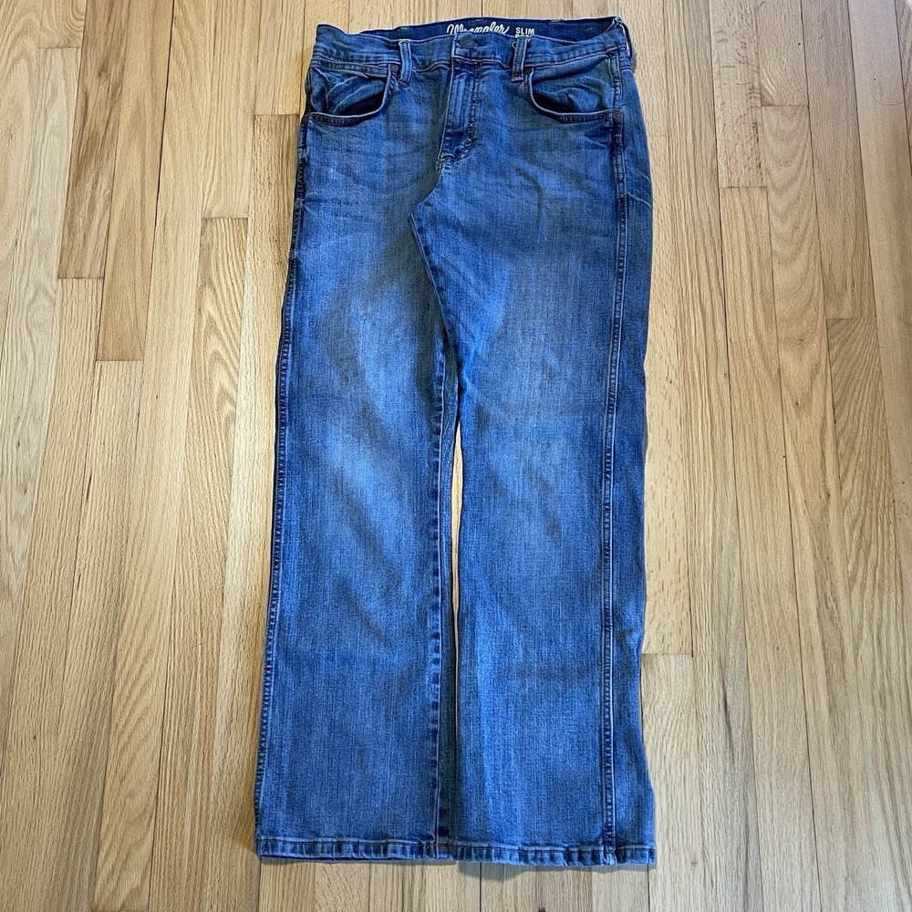 Wrangler Men Jeans 30x28 Blue Denim Retro Slim Boot Logo Cowboy‎